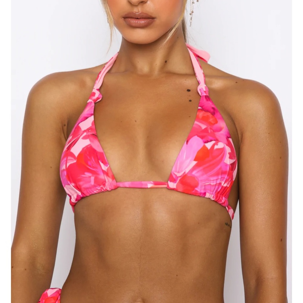 Floral Tie Bikini Top
